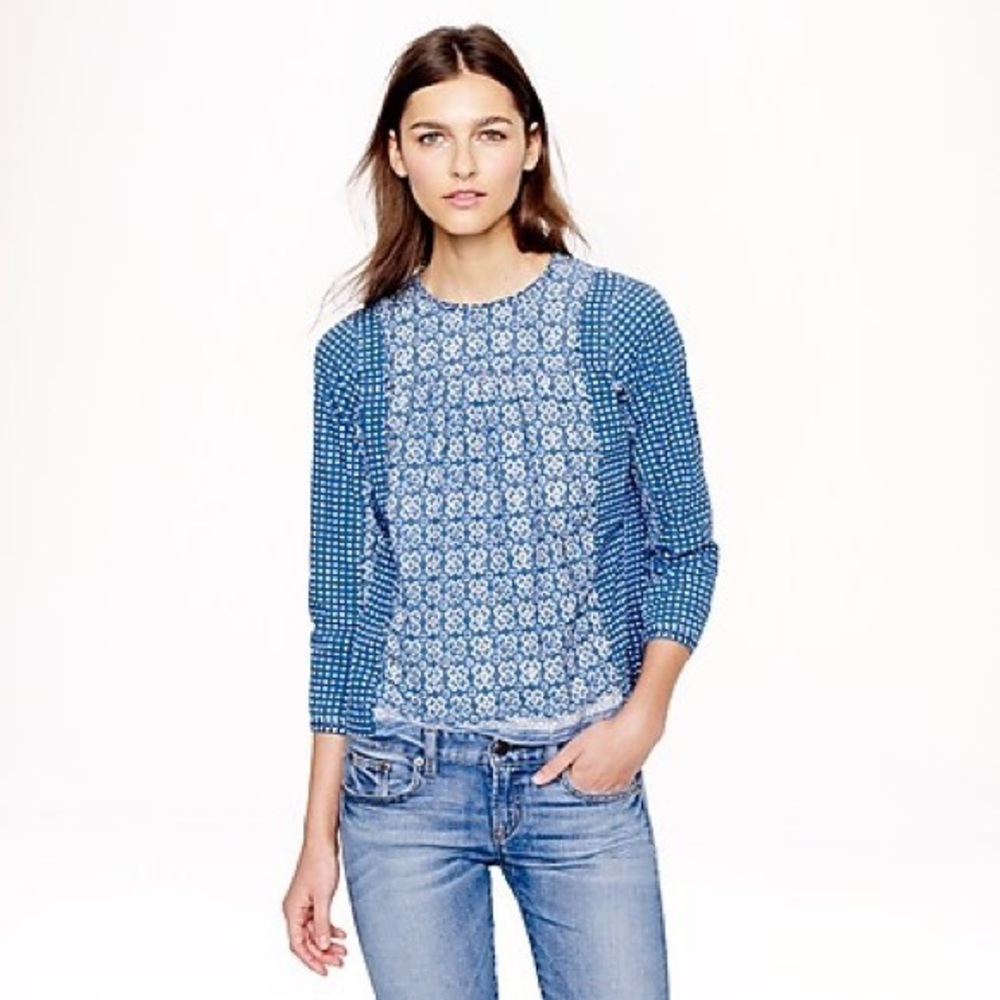 J. Crew bleached out indigo top